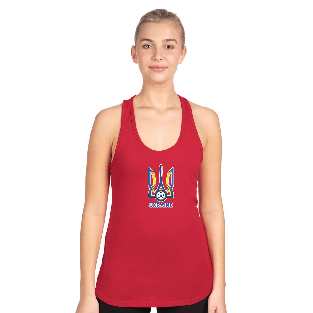 Women's Ukraine National Football Soccer Team Next Level Ideal Racerback Tank